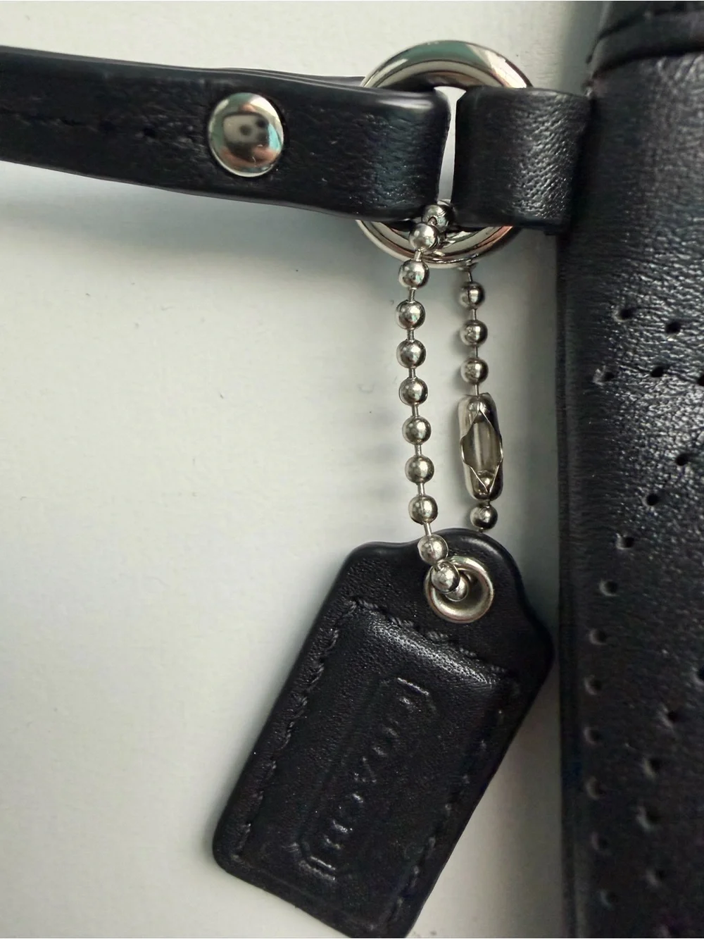 Vintage Coach Signature Perforated Leather Wristlet